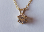 Preview: gold plated silver chain with 6 mm white zirconia pendant-anchor chain 45 cm